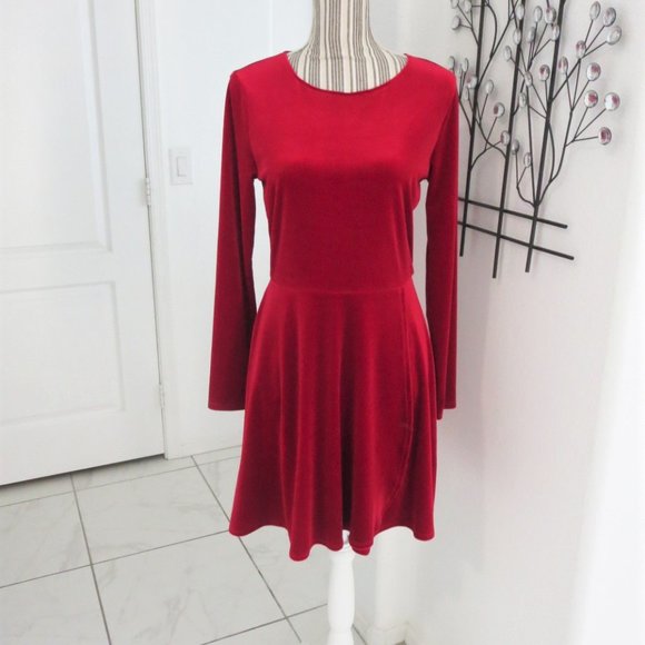 Copper Key Dresses & Skirts - New Copper Key Velvet Swing Dress Long Sleeve